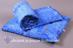 Letní přikrývka s polštářky jeans-poslední 1 ks